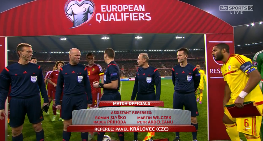 Pavel Kralovec (Czech Republic) for Belgium v Wales 16th Nov 2014